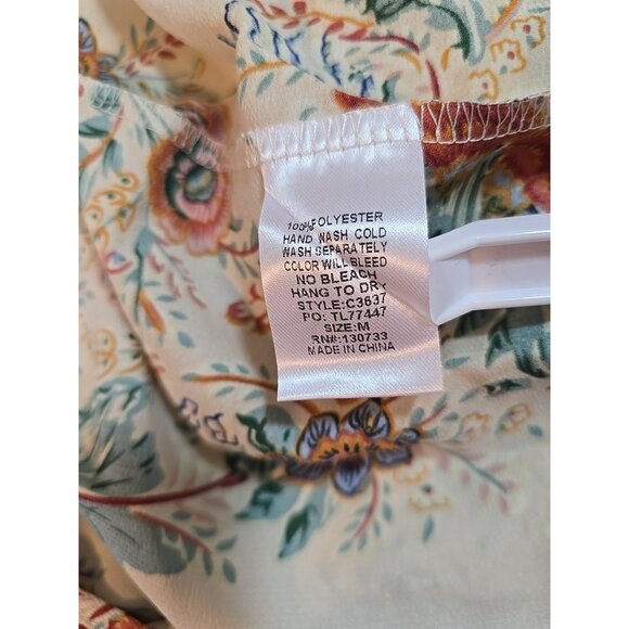 Umgee off the Shoulder 3/4 sleeve tiered vibrant print midi dress size M New - Picture 7 of 16